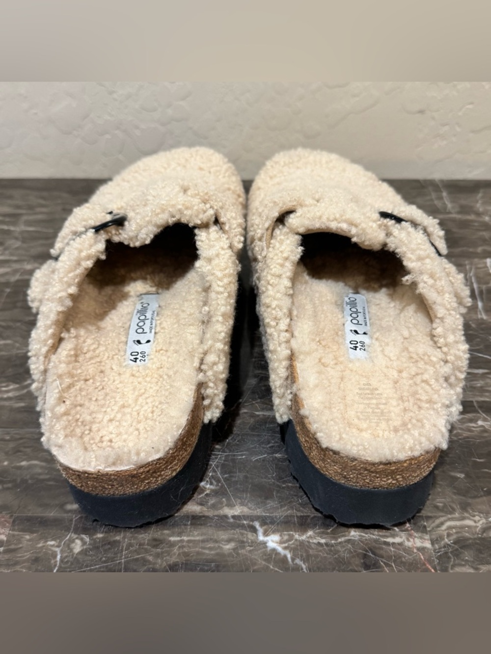 NEW Birkenstock Papillio Boston Big Buckle Sherpa Clogs - Picture 10 of 15
